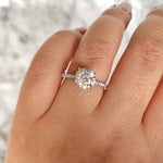 Load image into Gallery viewer, 2.00ct Round Moissanite Engagement Ring, 4 Prong Engagement Ring, Solitaire Round Brilliant Moissanite Ring, Moissanite Sterling Silver Ring