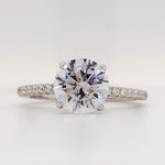 Load image into Gallery viewer, 2.00ct Round Moissanite Engagement Ring, 4 Prong Engagement Ring, Solitaire Round Brilliant Moissanite Ring, Moissanite Sterling Silver Ring