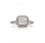 Load image into Gallery viewer, 1.25ct Princess Diamond Engagement Ring, Princess Diamond Halo Square Ring, Wedding Ring, Princess Engagement Ring