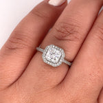 Load image into Gallery viewer, 1.25ct Princess Diamond Engagement Ring, Princess Diamond Halo Square Ring, Wedding Ring, Princess Engagement Ring