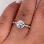 Load image into Gallery viewer, 2.00ct Moissanite Engagement Ring, 4 Prong Engagement Ring, Simple Solitaire Round Brilliant Moissanite Ring, Moissanite Engagement Ring