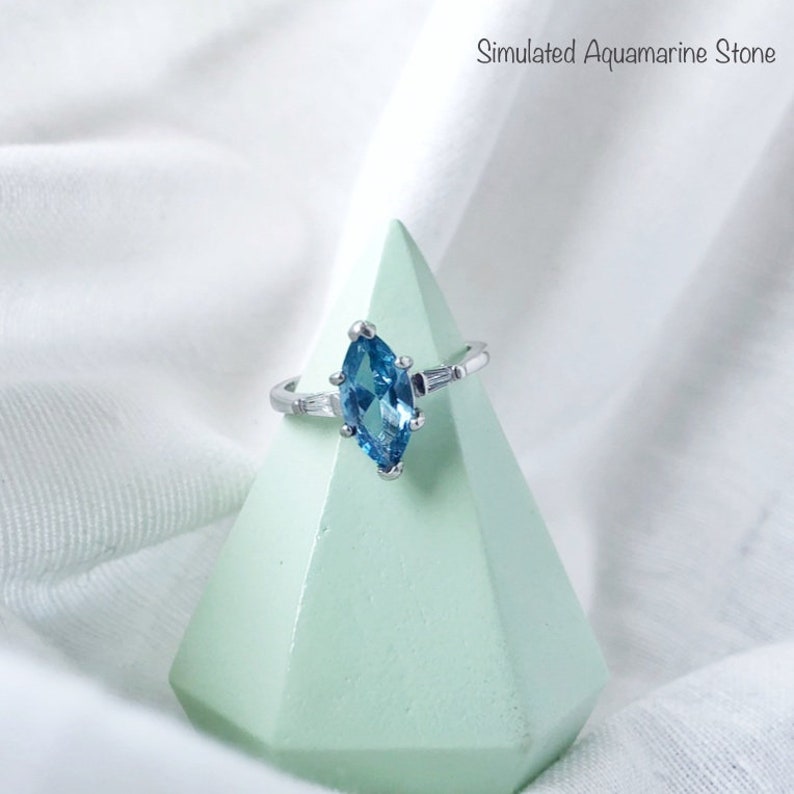 2.00ct Marquise Solitaire Engagement Ring Sterling Silver Marquise Ring Simple Marquise Minimalist Wedding Ring Promise Ring
