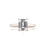 Load image into Gallery viewer, 1.75ct Emerald Cut Engagement Ring, Emerald Solitaire Ring, Simulated Diamonds, Sterling Silver, Gold, Rose Gold Vermeil, Dainty Minimalist