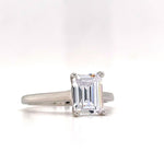 Load image into Gallery viewer, 1.75ct Emerald Cut Engagement Ring, Emerald Solitaire Ring, Simulated Diamonds, Sterling Silver, Gold, Rose Gold Vermeil, Dainty Minimalist