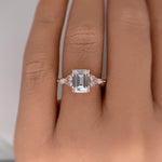 Load image into Gallery viewer, Custom Listing Bart 1.75ct Emerald Cut Moissanite Engagement Ring