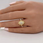 Load image into Gallery viewer, Dainty Marquise Art Deco Engagement Ring, Marquise Flower Ring, Marquise Dainty Minimalist Ring, Promise Ring, Dainty Milgrain Ring