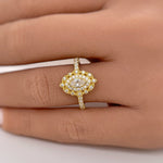 Load image into Gallery viewer, Dainty Marquise Art Deco Engagement Ring, Marquise Flower Ring, Marquise Dainty Minimalist Ring, Promise Ring, Dainty Milgrain Ring