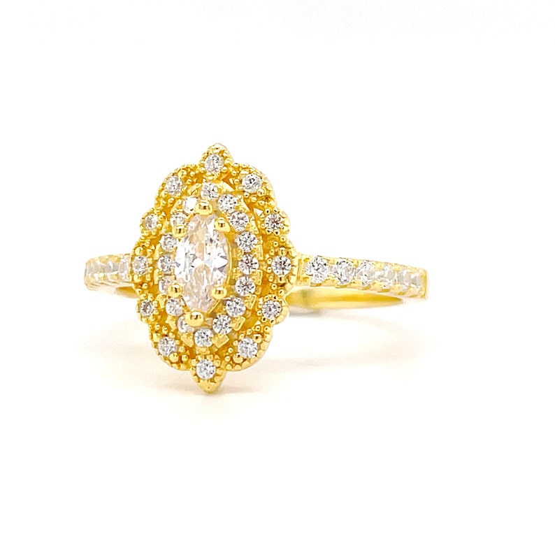 Dainty Marquise Art Deco Engagement Ring, Marquise Flower Ring, Marquise Dainty Minimalist Ring, Promise Ring, Dainty Milgrain Ring