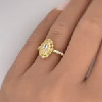 Load image into Gallery viewer, Dainty Marquise Art Deco Engagement Ring, Marquise Flower Ring, Marquise Dainty Minimalist Ring, Promise Ring, Dainty Milgrain Ring