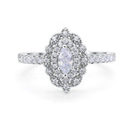 Load image into Gallery viewer, Dainty Marquise Art Deco Engagement Ring, Marquise Flower Ring, Marquise Dainty Minimalist Ring, Promise Ring, Dainty Milgrain Ring