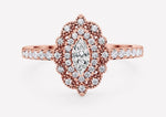 Load image into Gallery viewer, Dainty Marquise Art Deco Engagement Ring, Marquise Flower Ring, Marquise Dainty Minimalist Ring, Promise Ring, Dainty Milgrain Ring