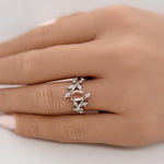 Load image into Gallery viewer, 1.00ct Oval Morganite Leaf Ring, Art Deco Ring, Vine Ring, Oval Leaf Ring, Unique Engagement Ring, Marquise Leaf Simulated Morganite