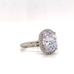Load image into Gallery viewer, 2.50ct Oval White Topaz Halo Engagement Ring, Oval Natural White Topaz, Oval Dainty Ring