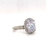 Load image into Gallery viewer, 2.50ct Oval White Topaz Halo Engagement Ring, Oval Natural White Topaz, Oval Dainty Ring