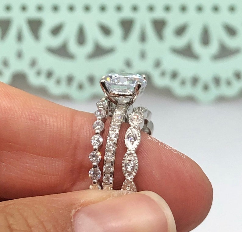 2.00ct Moissanite Engagement Ring, 4 Prong Engagement Ring, Simple Solitaire Round Brilliant Moissanite Ring, Moissanite Engagement Ring