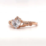 Load image into Gallery viewer, Irish Claddagh Promise Ring, Heart Simulated Diamond Accent Claddagh Engagement Ring, Traditional Irish Ring