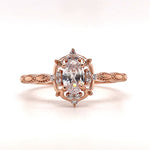 Load image into Gallery viewer, 0.50ct Oval Dainty Art Deco Ring, Minimalist Dainty Star Ring, Marquise Design Ring, Tiny Art Deco Ring, Sterling Silver with Vermeil