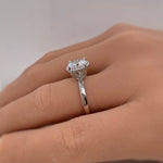 Load image into Gallery viewer, 2.00ct Solitaire Engagement Ring, Beaded Halo, Hidden Halo Ring, Art Deco Solitaire Round Brilliant, Milgrain Halo