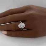 Load image into Gallery viewer, 2.50ct Oval White Topaz Halo Engagement Ring, Oval Natural White Topaz, Oval Dainty Ring