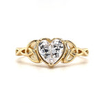 Load image into Gallery viewer, Heart Celtic Knot Promise Ring, Triquetra Ring Claddagh, Traditional Irish Ring, Engagement Ring, Heart Diamond Ring