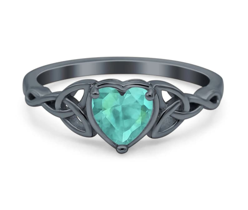 Heart Celtic Knot Promise Ring, Triquetra Ring Claddagh, Traditional Irish Ring, Engagement Ring, Heart Diamond Ring