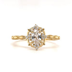 Load image into Gallery viewer, 0.50ct Oval Dainty Art Deco Ring, Minimalist Dainty Star Ring, Marquise Design Ring, Tiny Art Deco Ring, Sterling Silver with Vermeil