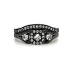 Load image into Gallery viewer, Art Deco Engagement Ring Set Eternity Band Eternity Minimalist Ring Set Art Deco Engagement Set Eternity Band Round Diamond Milgrain Set