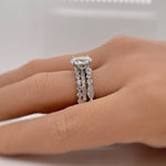 Load image into Gallery viewer, 2.00ct Oval Art Deco Engagement Ring Set, 3 Ring Solitaire Ring Twisted Band Set, Solitaire Art Deco Engagement Set