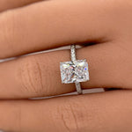 Load image into Gallery viewer, 2.50ct Radiant Cut Lab Diamond Engagement Ring: 14k Solid Gold Bridal Ring, IGI Certified