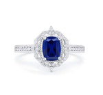 Load image into Gallery viewer, Radiant Cut Art Deco Engagement Ring, Unique Vintage Art Nouveau Engagement Ring, Radiant Cut Art Deco Halo Ring