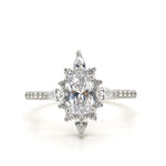 Load image into Gallery viewer, Starburst Engagement Ring Ring, Vintage Dainty Ring, Star Ring, Art Deco, Flower Cluster Anniversary Ring