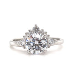 Load image into Gallery viewer, Art Deco Moissanite Engagement Ring, Moissanite Engagement Ring, Wedding Ring, Art Deco Moissanite Ring, Sterling Silver, Vermeil, 14k Gold