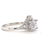 Load image into Gallery viewer, Art Deco Moissanite Engagement Ring, Moissanite Engagement Ring, Wedding Ring, Art Deco Moissanite Ring, Sterling Silver, Vermeil, 14k Gold