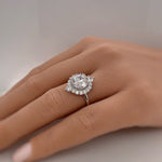 Load image into Gallery viewer, 2.00ct Antique Engagement Ring, Marquise Halo Wedding Ring Simulated Diamond, Large Round Brilliant Engagement Ring