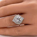 Load image into Gallery viewer, 2.00ct Antique Engagement Ring, Marquise Halo Wedding Ring Simulated Diamond, Large Round Brilliant Engagement Ring