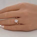 Load image into Gallery viewer, 1.00ct Moissanite Pear Engagement Ring Solitaire Sterling Silver with Vermeil Tear Drop Proposal Ring Simple Rope, Minimalist, Wedding Ring