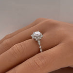 Load image into Gallery viewer, Snowflake Engagement Ring, Art Deco Cluster Engagement Ring Cluster, Wedding Ring Simulated Diamond Flower engagement Ring, Snowflake Ring