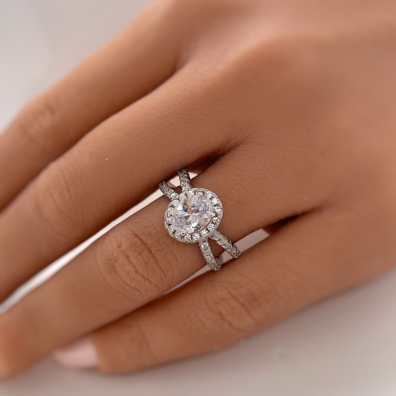 Oval Halo Infinity Diamond Engagement Ring, Oval Halo X Design Wedding Ring, Sterling Silver, Infinity Twist Engagement Ring, Promise Ring