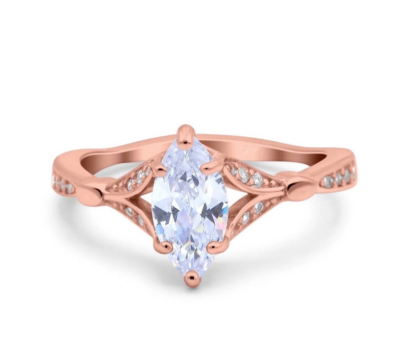 Dainty Marquise Art Deco Engagement Ring, Marquise Ring, Art Deco Minimalist Wedding Ring, Promise Ring