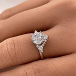 Load image into Gallery viewer, Art Deco Moissanite Engagement Ring, Moissanite Engagement Ring, Wedding Ring, Art Deco Moissanite Ring, Sterling Silver, Vermeil, 14k Gold