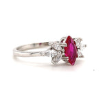 Load image into Gallery viewer, Ruby Marquise Art Deco Flower Engagement Ring, Dainty Ruby Marquise Ring, Art Deco Minimalist Wedding Ring, Promise Ring