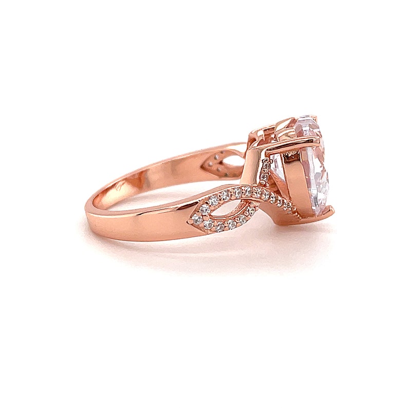 3.00ct Heart Engagement Ring, Infinity Heart Rose Gold Ring, Heart Diamond Statement Ring, Large Heart Ring, Infinity Engagement Ring