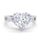 Load image into Gallery viewer, 3.00ct Heart Engagement Ring, Infinity Heart Rose Gold Ring, Heart Diamond Statement Ring, Large Heart Ring, Infinity Engagement Ring