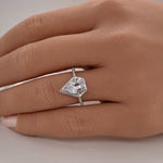 Load image into Gallery viewer, Kite Diamond Engagement Ring, Triangle Halo Engagement Ring, Pear Diamond Halo Ring, Kite Statement Ring, Coffin Unique Engagement Ring