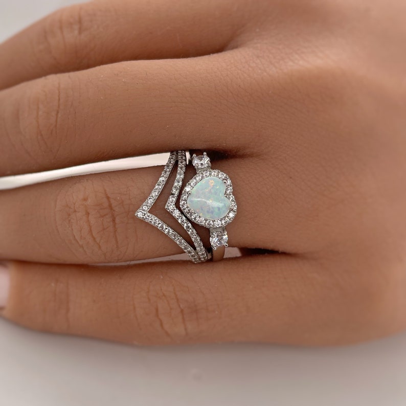Heart Opal Engagement Ring, Opal Heart Engagement Ring, Opal Wedding Ring, Heart Halo Diamond Ring, Promise Ring, Proposal Ring, Bridal Ring