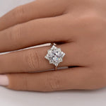 Load image into Gallery viewer, Art Deco Princess Engagement Ring, Princess Diamond, Square Antique Cluster Ring, Wedding Ring Princess Engagement Ring