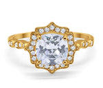 Load image into Gallery viewer, Art Deco Cushion Engagement Ring, Cushion Cut Diamond, Antique Ring, Wedding Ring, Art Deco Halo Proposal Ring