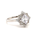 Load image into Gallery viewer, Art Deco Princess Engagement Ring, Princess Diamond, Square Antique Cluster Ring, Wedding Ring Princess Engagement Ring