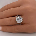 Load image into Gallery viewer, Art Deco Cushion Engagement Ring, Cushion Cut Diamond, Antique Ring, Wedding Ring, Art Deco Halo Proposal Ring