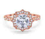 Load image into Gallery viewer, Art Deco Cushion Engagement Ring, Cushion Cut Diamond, Antique Ring, Wedding Ring, Art Deco Halo Proposal Ring